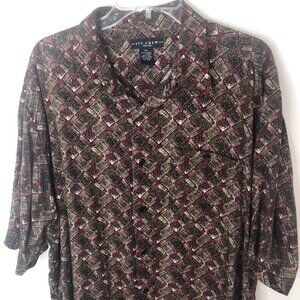 Vintage Ivy Crew Classics Mens Size XL Button-Up Shirt Front Pocket ***FLAW***